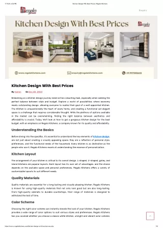 Kitchen Design With Best Prices