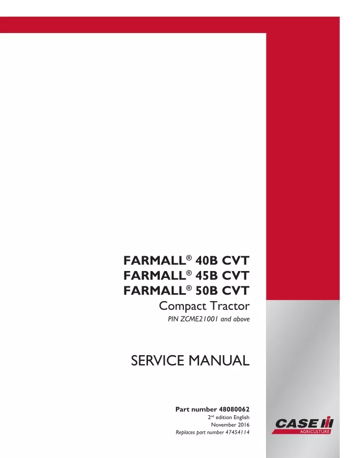 PPT - CASE IH FARMALL 45B CVT Compact Tractor Service Repair Manual ...