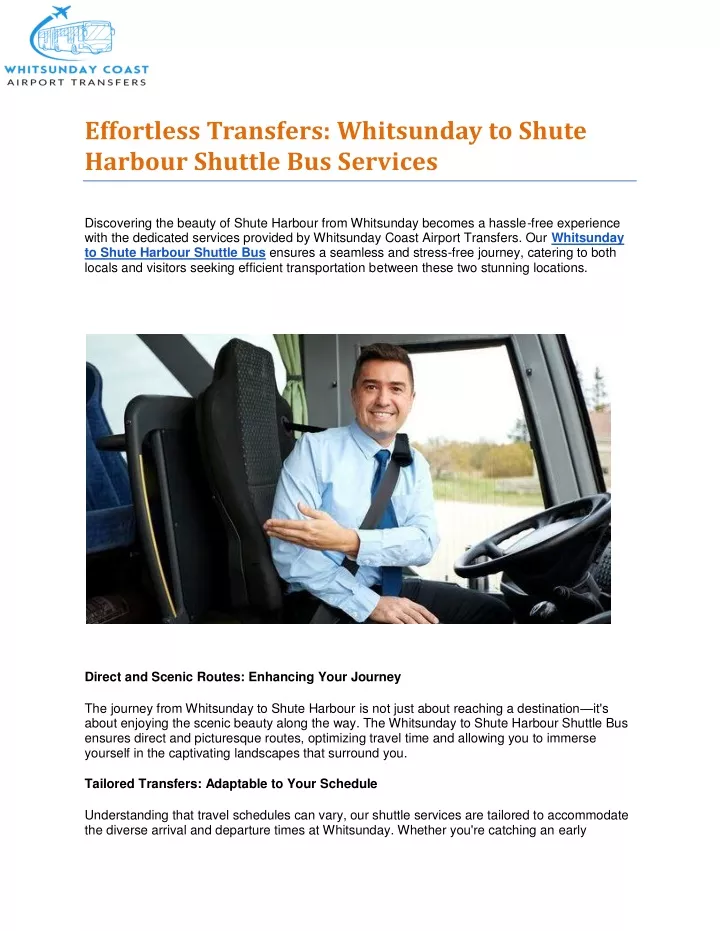 effortless transfers whitsunday to shute harbour