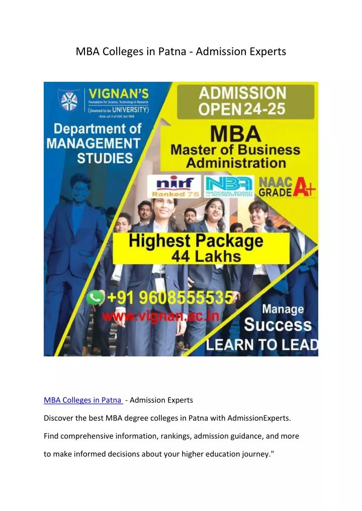mba colleges in patna admission experts