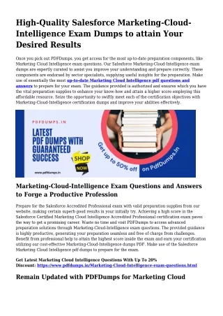 Marketing-Cloud-Intelligence Exam Dumps Experts Method For Preparation