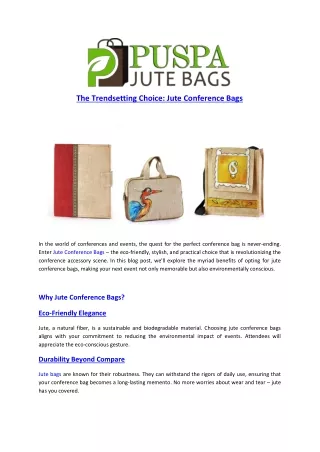 The Trendsetting Choice Jute Conference Bags