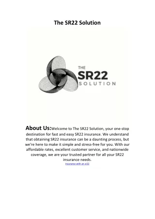 the sr22 solution