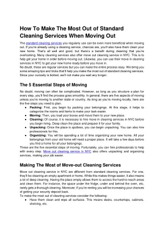 how to make the most out of standard cleaning