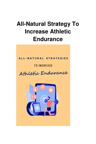 All-Natural Strategy To Increase Athletic Endurance