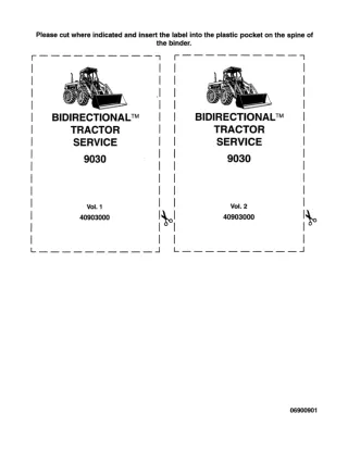 Ford 9030 Bidirectional Tractor Service Repair Manual