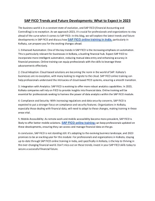 sap fico trends and future developments what