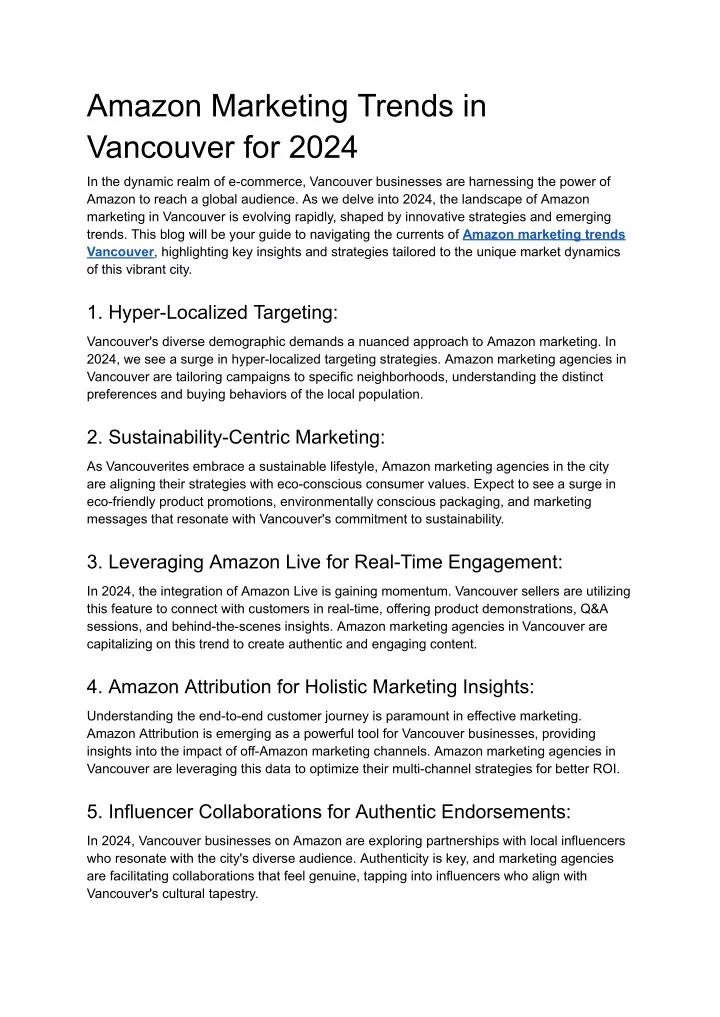 amazon marketing trends in vancouver for 2024