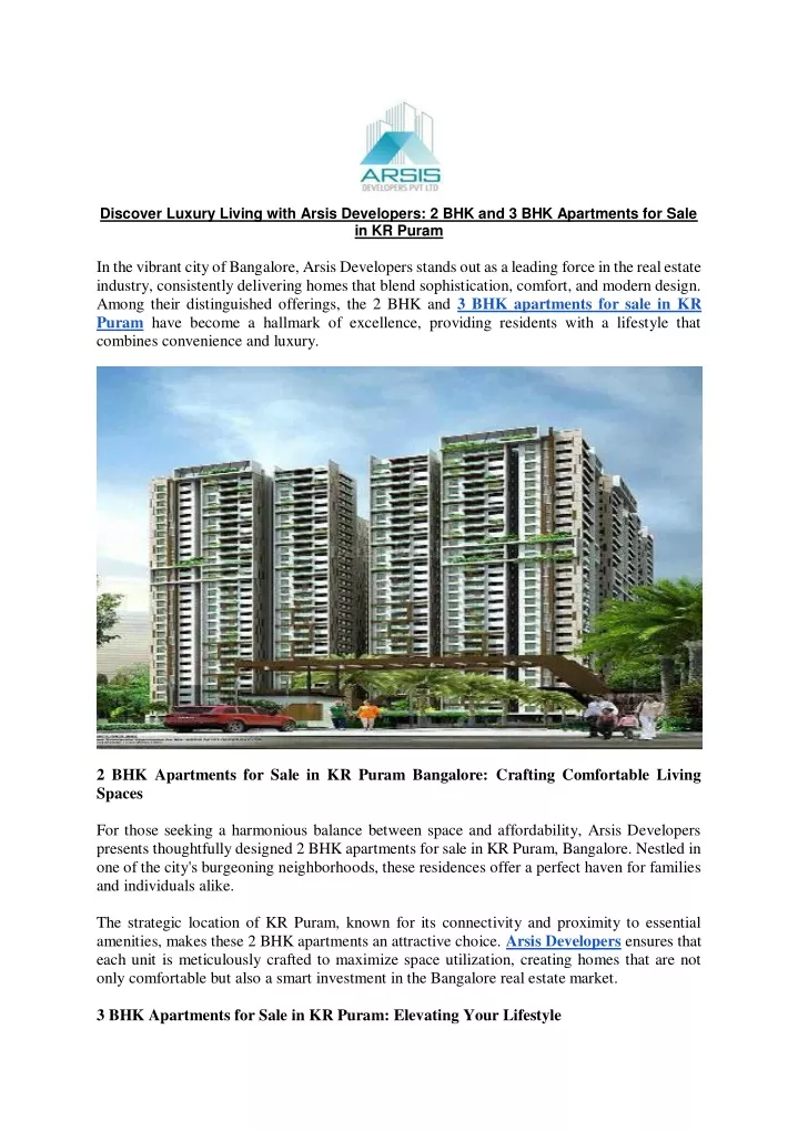 discover luxury living with arsis developers