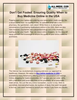 Buy online medicine in USA