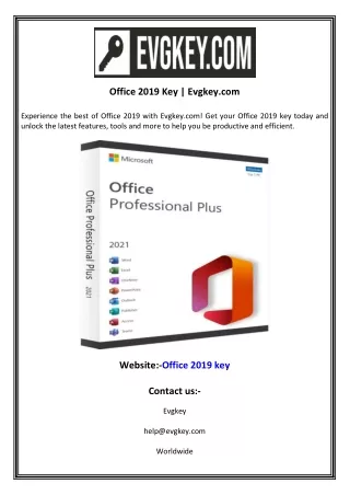 office 2019 key evgkey com