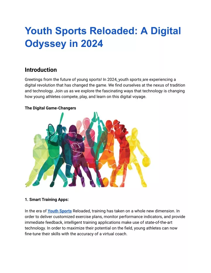 youth sports reloaded a digital odyssey in 2024