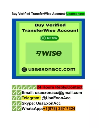 Buy Verified TransferWise Accounts For 100% Secure ...
