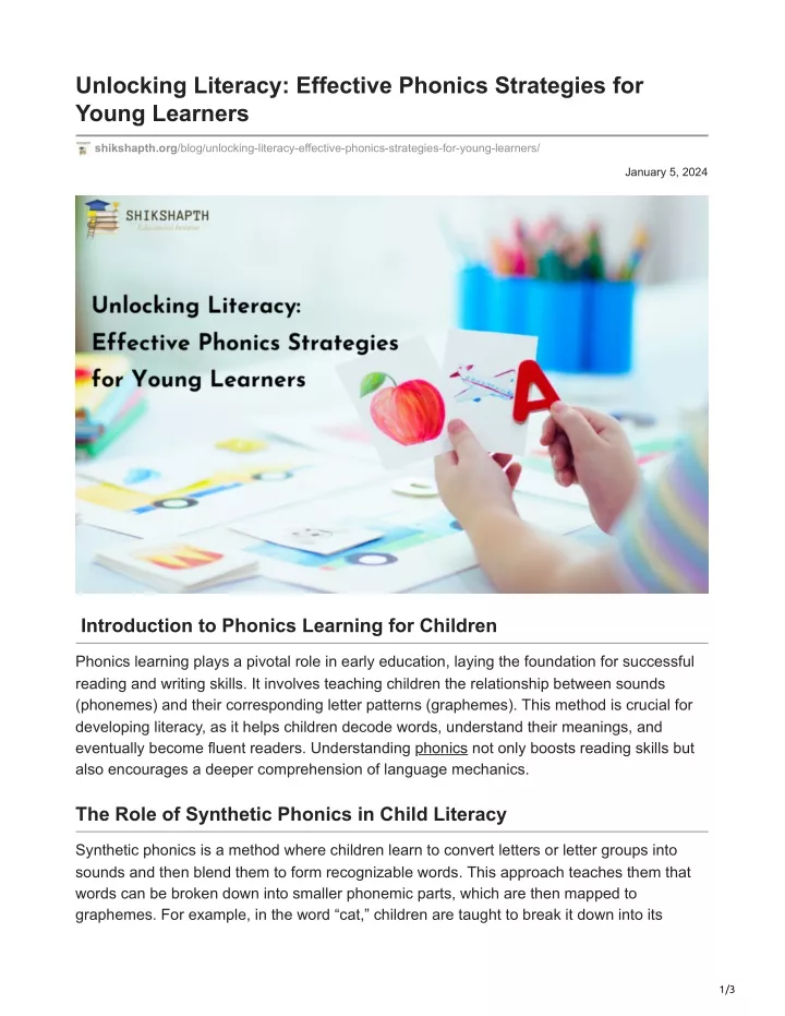 unlocking literacy effective phonics strategies