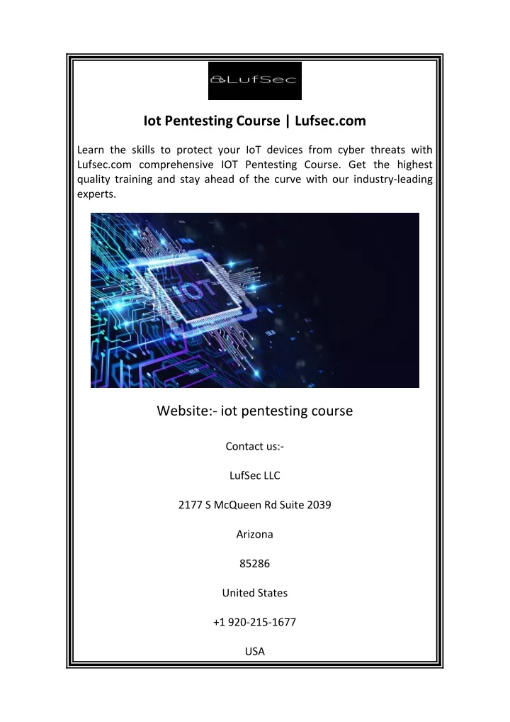 iot pentesting course lufsec com