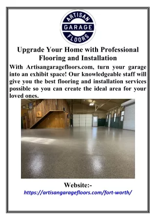 Upgrade Your Home with Professional Flooring and Installation