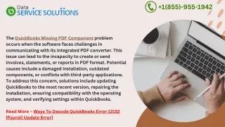 Troubleshooting QuickBooks: Tackling the Missing PDF Component Issue