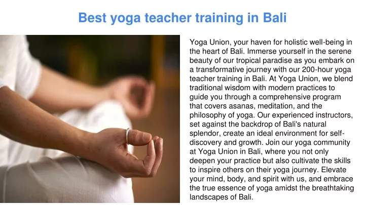 best yoga teacher training in bali