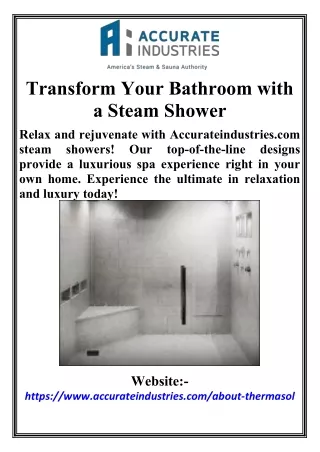 Transform Your Bathroom with a Steam Shower