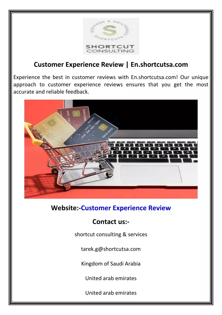 customer experience review en shortcutsa com