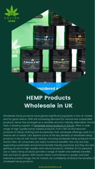 HEMP Products Wholesale in UK