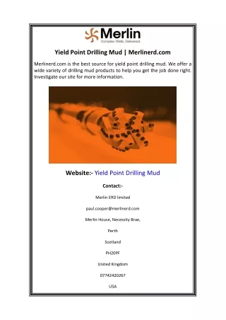 Yield Point Drilling Mud Merlinerd.com