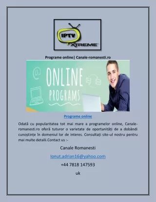 Programe online| Canale-romanesti.ro