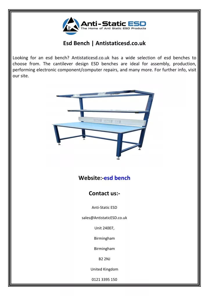 esd bench antistaticesd co uk