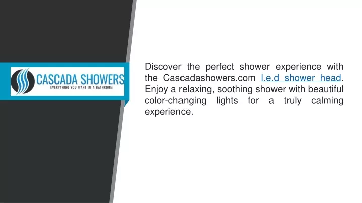 discover the perfect shower experience with