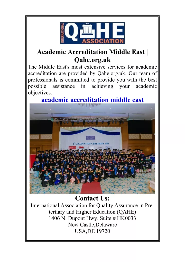 academic accreditation middle east qahe