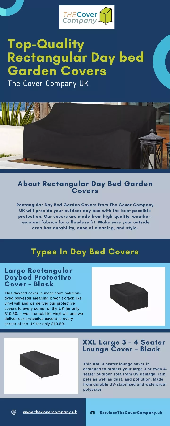 top quality rectangular day bed garden covers