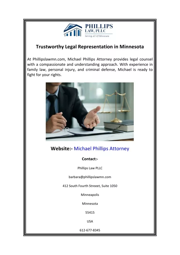 trustworthy legal representation in minnesota