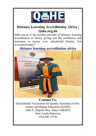 distance learning accreditation africa qahe