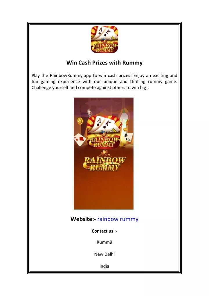 win cash prizes with rummy