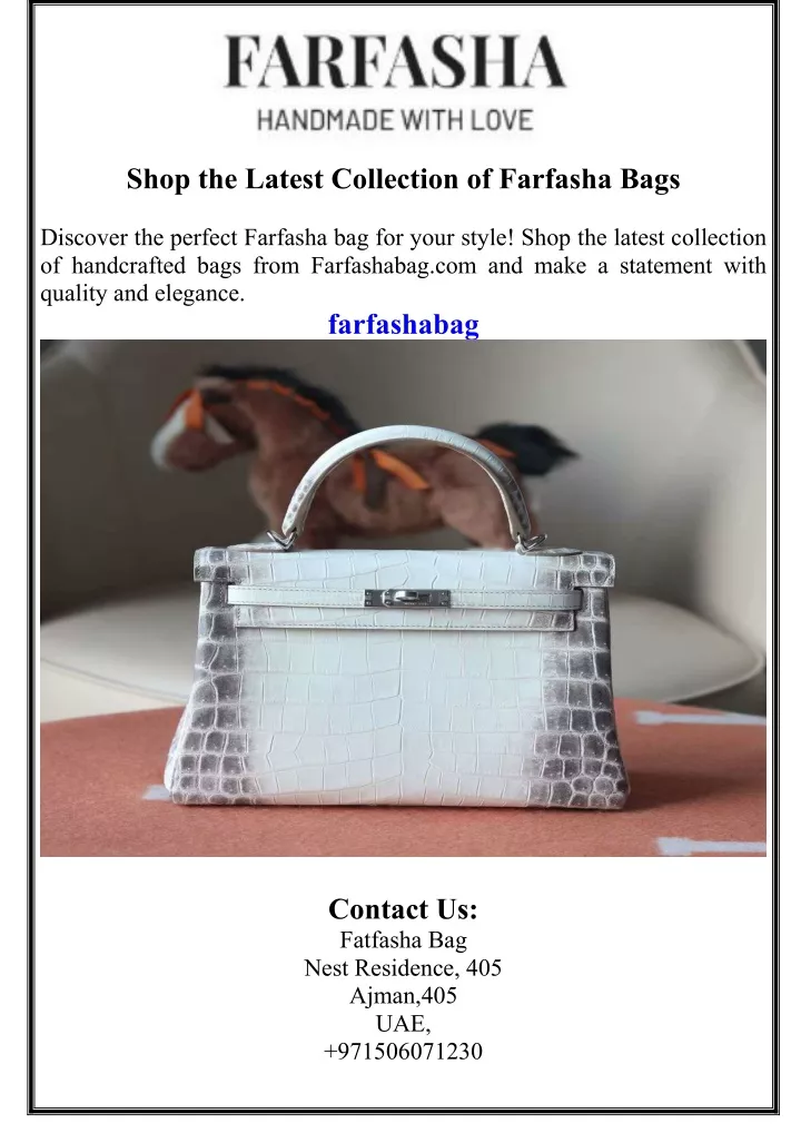 shop the latest collection of farfasha bags