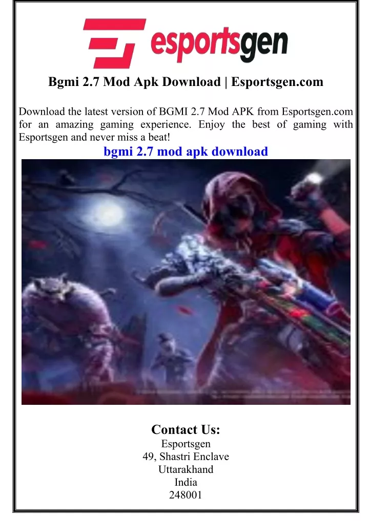 bgmi 2 7 mod apk download esportsgen com