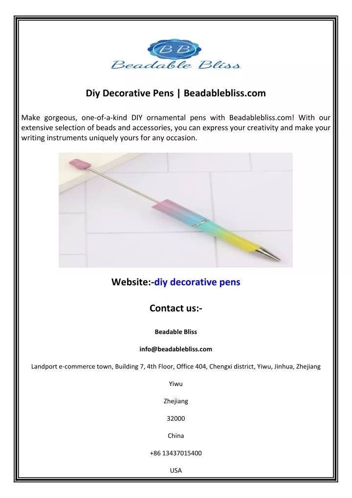 diy decorative pens beadablebliss com