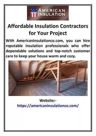 Affordable Insulation Contractors for Your Project