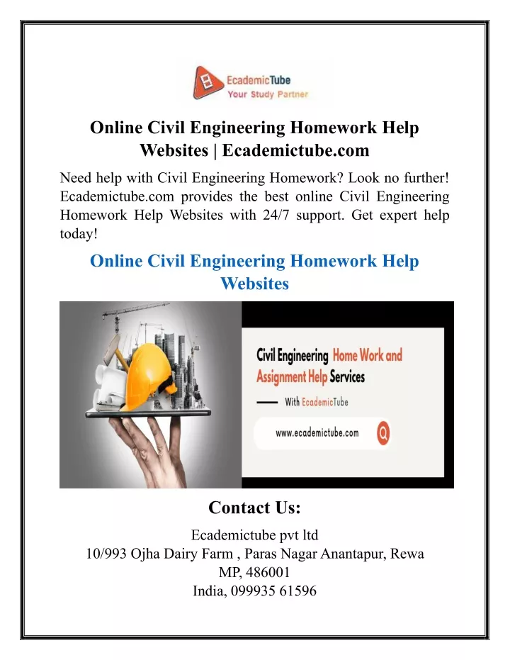 online civil engineering homework help websites