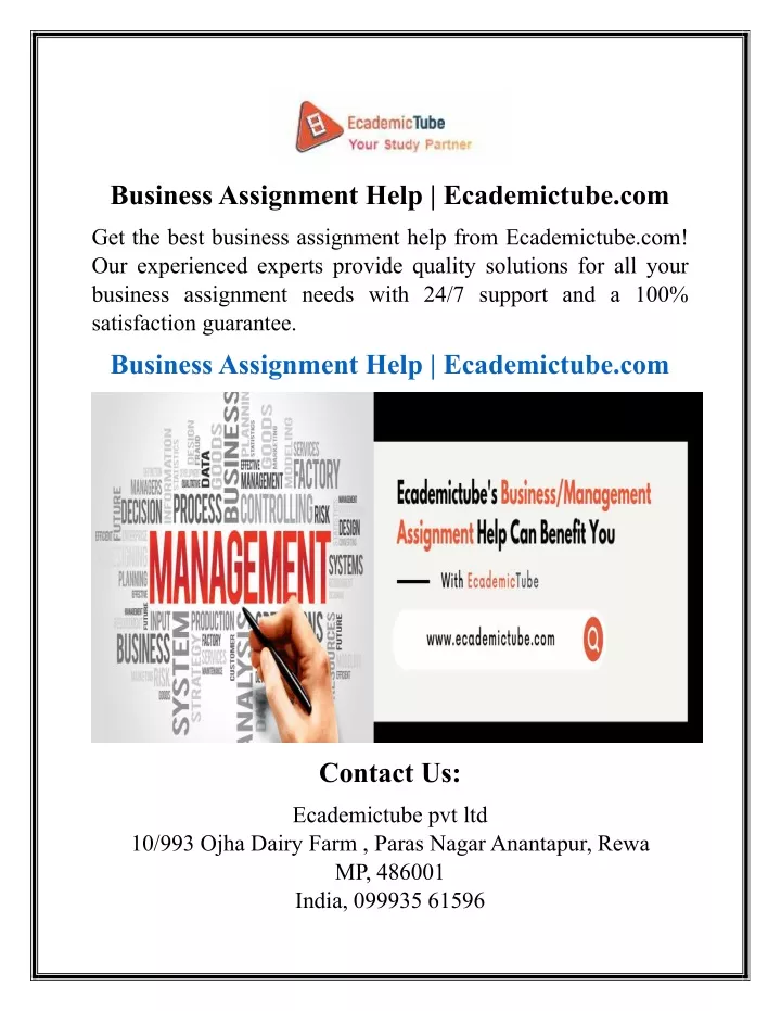 business assignment help ecademictube com