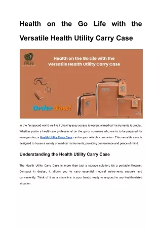 health on the go life with the