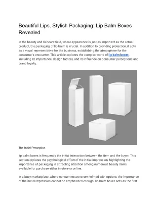 Beautiful Lips, Stylish Packaging_ Lip Balm Boxes Revealed