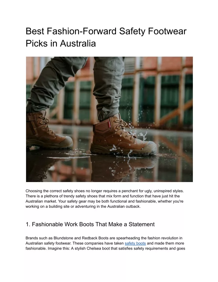 best fashion forward safety footwear picks