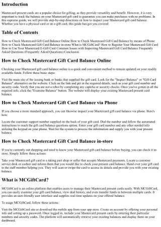 The Ultimate Guide to Monitoring Mastercard Gift Card Balance: Step-by-Step Inst