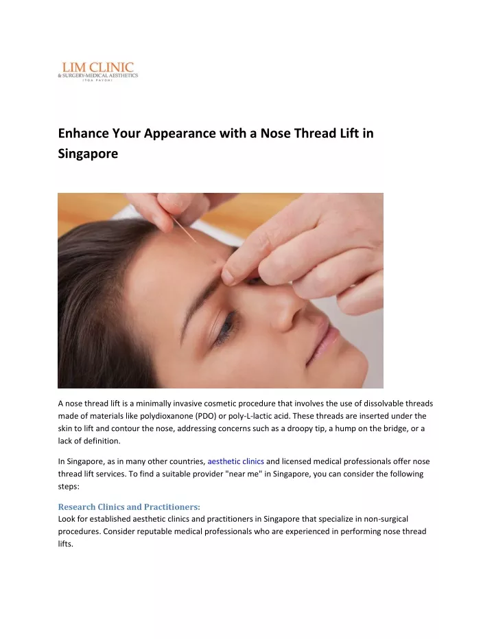 enhance your appearance with a nose thread lift