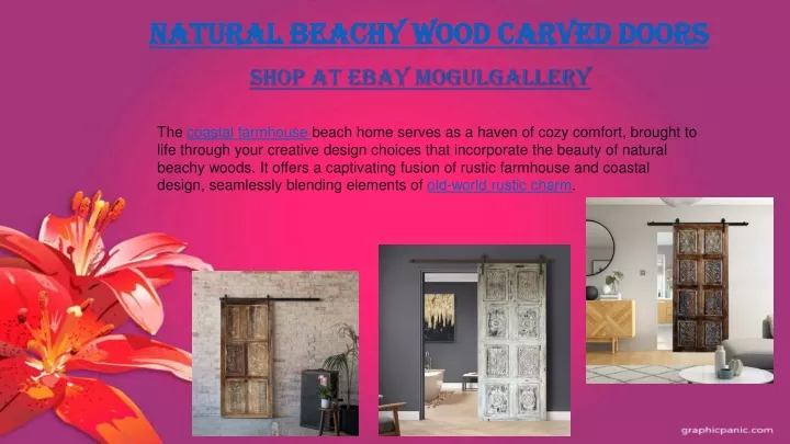 natural beachy wood carved doors