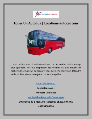 Louer Un Autobus | Locations-autocar.com