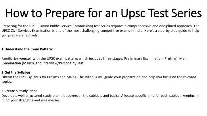 how to prepare for an how to prepare for an upsc