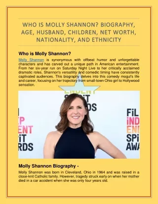 WHO IS MOLLY SHANNON?