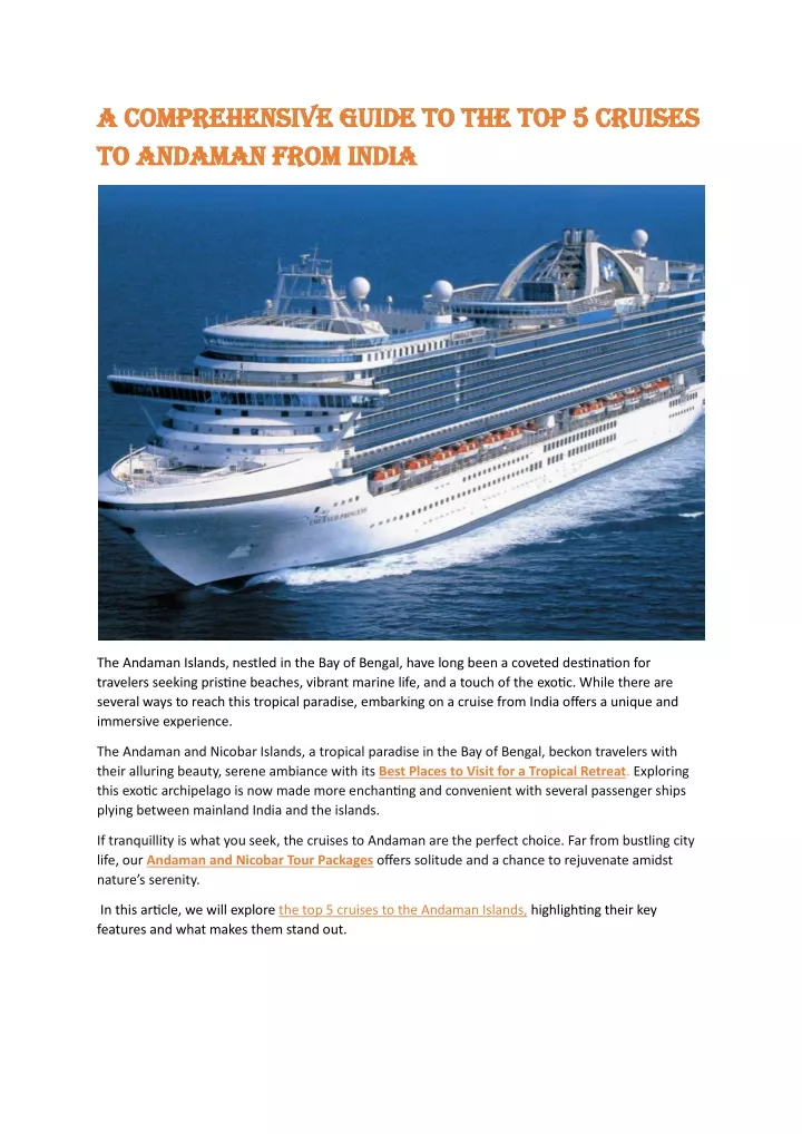 cruise tourism in india ppt